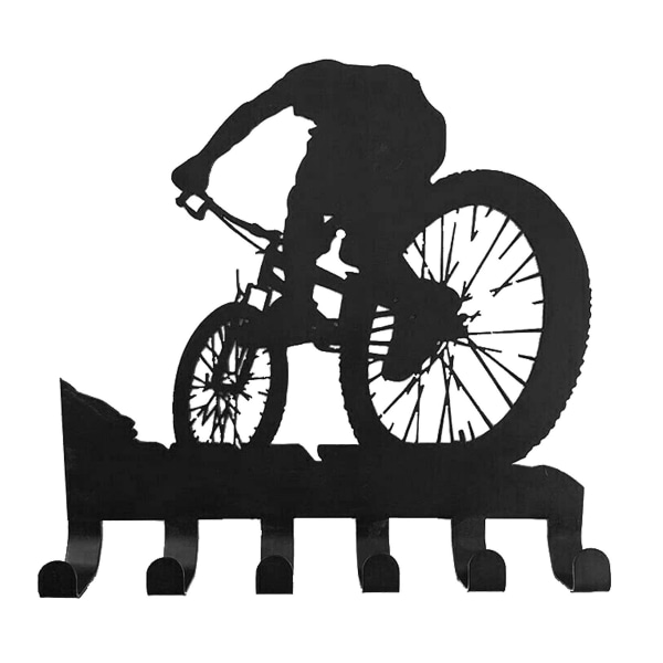 Mountain Bike Gear Rack Metal Wall Decor Mountain Biking Wall Art Bicycle Art Silhouette Wall Stick