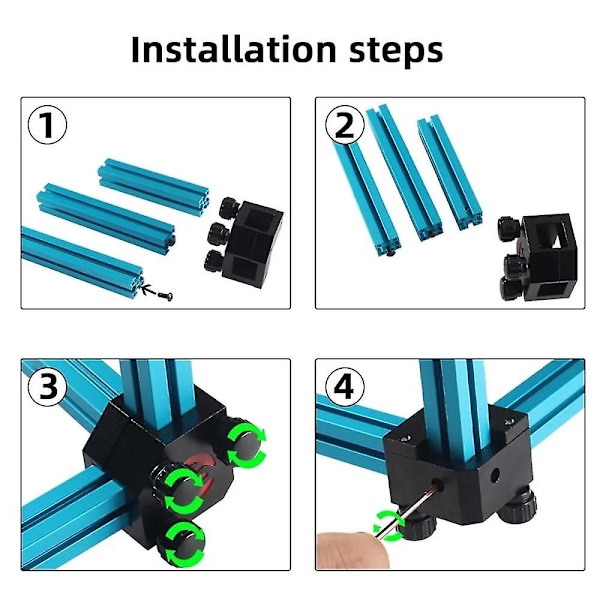 Højrevinkel Lineal Installationshjælper Til Voron V0 0.1/0.2 Mikrometer Salat Gaffel Rigrat 3d Printer, til 1515 Profil