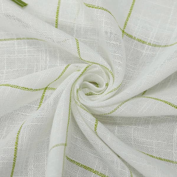 Linnegardin med band, bomullsblend, grön, BxH 90x90cm 1 st