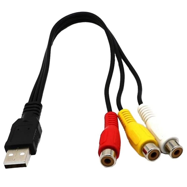 Usb til 3RCA-kabel USB-hun til 3 RCA Rgb Video AV-komposittadapter Konverter Kabelledning Kontaktledning For TV PC DVR