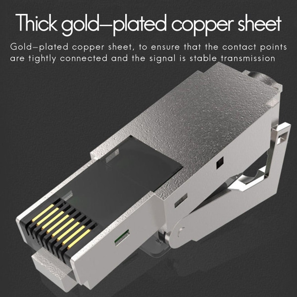 8 stk. Værktøjsfrie Afskærmede RJ45 Cat 7 Afslutnings stik Cat7 Stik / Cat7 Connector Connectors Modulære 2