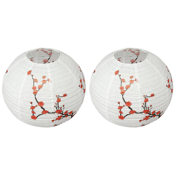 2x 30cm Lamp Shade Paper Lantern Oriental Style Light Decoration Plum Blossom