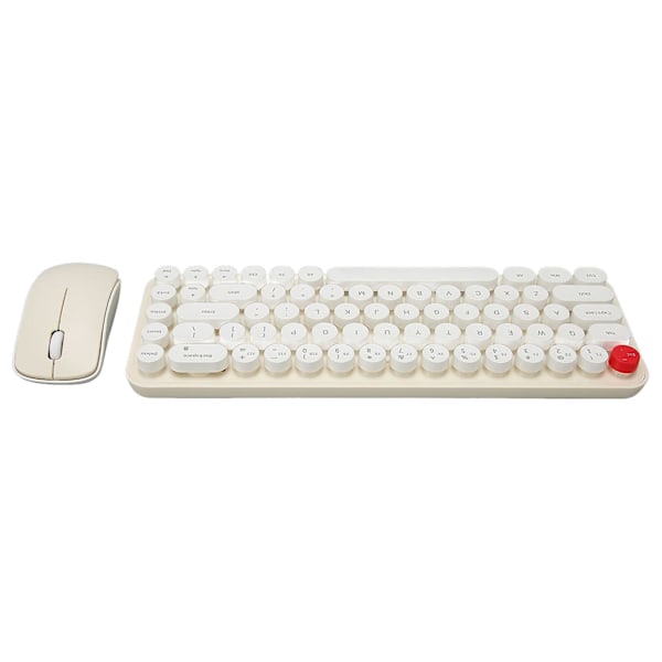 Trådlösa tangentbord och mus-kombinationer 68 tangenter 2,4 GHz Retro skrivmaskinstangentbord Optisk mus för bärbar dator Beige
