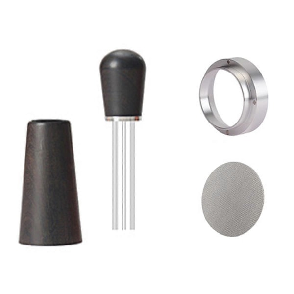 Kaffevisp Fördelare Nål Kaffevisp Espresso Rostfritt Stål Mottagningspulver Ring Set Kaffeverktyg 51MM