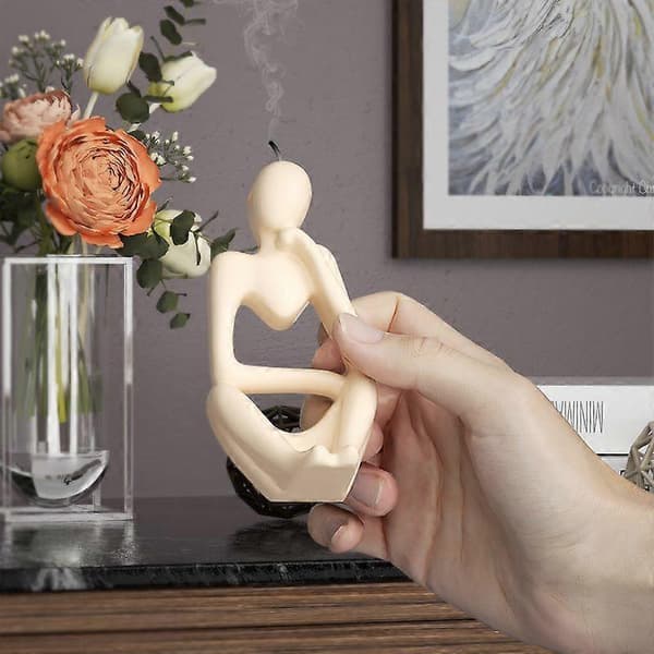 2 stk. 3D DIY Stearinlysform, \"Tænker\" Silikone Stearinlysform, 3D Tænker Silikoneform til Stearinlys, Chokolade, Slik A