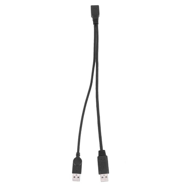 Sort USB 3.0 Hun til Dobbelt USB Han Ekstra Data Y Forlængerkabel til 2,5 tommer Mobil Harddisk