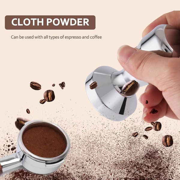 Kaffetamper i rostfritt stål, Barista Espresso Tamper 49 mm bas, Kaffebönpress