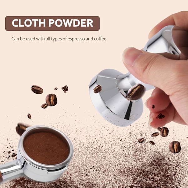 Kaffetamper i rustfritt stål, barista espresso tamper, 49 mm base, kaffebønnepresse