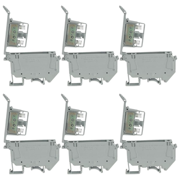 Uk5- Uk5rd With Led Din Rail Fuse Terminal Base Disconnect Terminal Block Screw Clip (pack Of 6pcs,