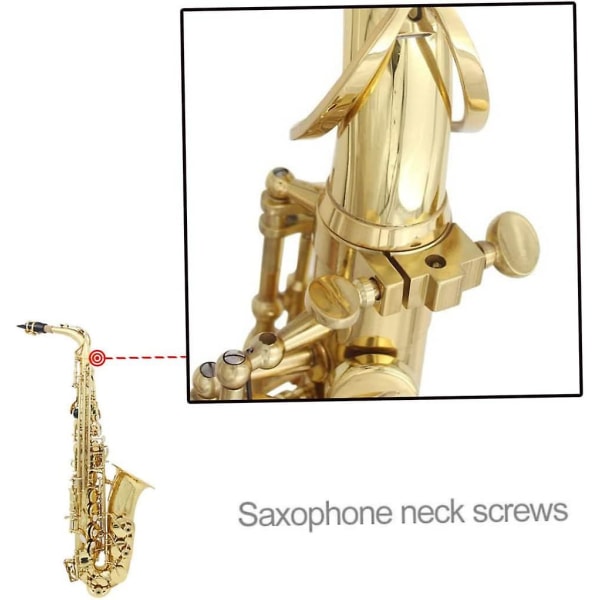 Saxofon skruehals skrue tilbehør Fløjte Fast instrument tilbehør Saxofon hals skrue (guld) (5 stk)