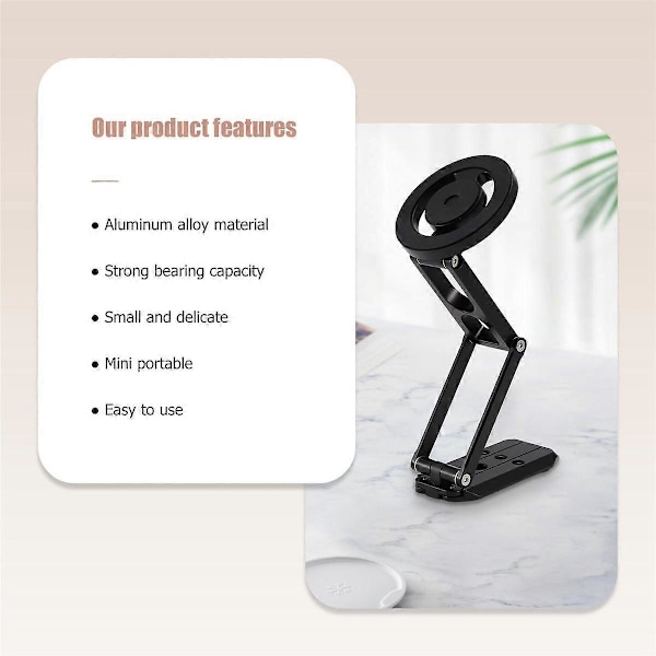 Fällbart Magnetiskt Tripod Telefonstativ Selfie Stick Smartphone Skrivbordsställ för Telefonstativ
