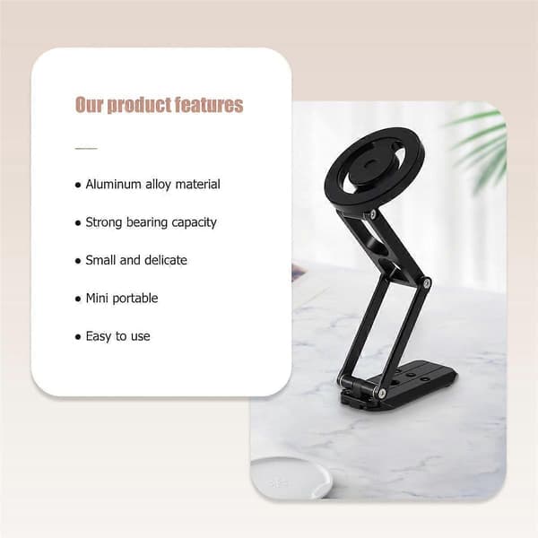 Foldbar Magnetisk Tripod Telefonstativ Selfie Stick Smartphone Stativ for Telefonstativ