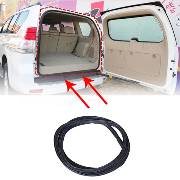 1 st Gummi Svart Bil Bakre Bagagelucka Tätningslist för Land Cruiser Prado 120 LC120 2003-2009