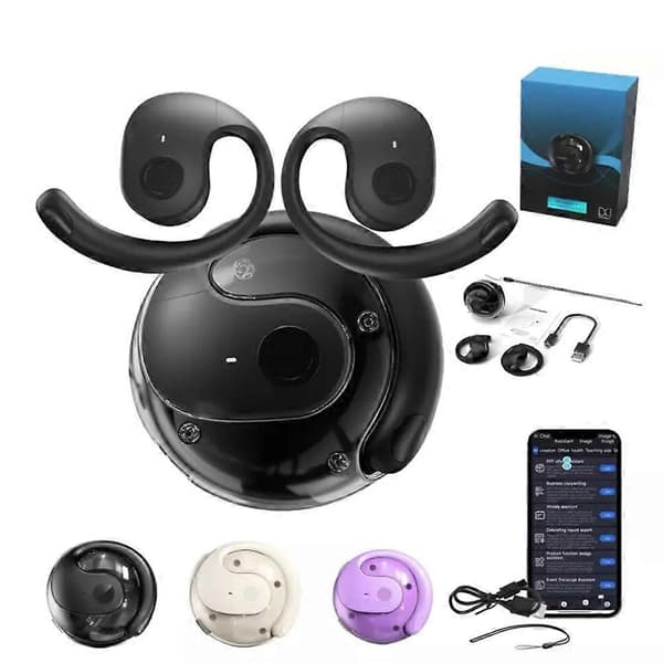 Översättningshörlurar Open Air Traductor Bluetooth Hörlurar Multi Språk Direktöversättning Smarta Hörlurar Beige