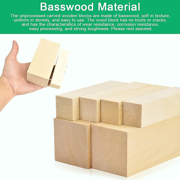 Basswood-trä för carving, naturliga block, Balsa-trä för carving, obehandlade carving-block, bil