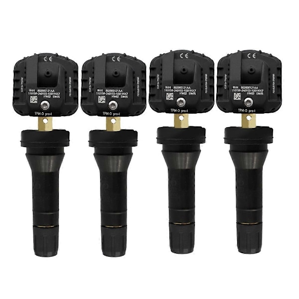 4 stk. TPMS-sensor for bil Dekktrykksensor Overvåkingssystem 802000121AA for 7 8