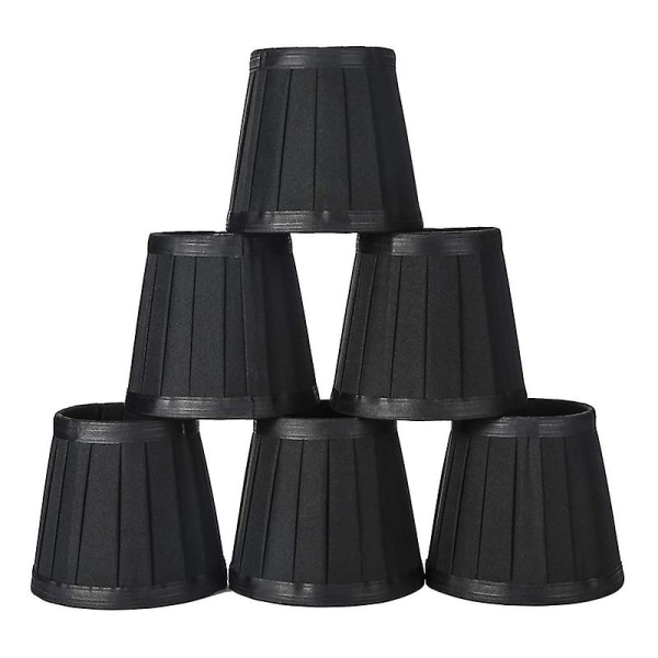Kiinnitä lampunvarjostimet Kynttilä Kattokruunu Lampunvarjostimet kattovalaisimiin Pöytävalaisin Lattiavalo 6 Kpl Musta
