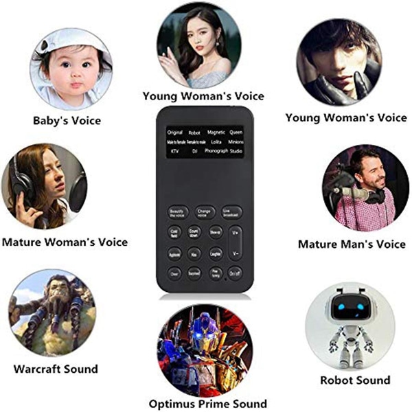 Röstväxlare Handhållen mikrofon Röstväxlare med ljud Multifunktionella effekter Maskinkompatibel telefon/ps4 (s9)