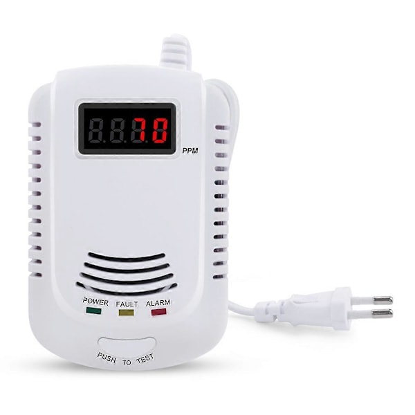 Gaslækagedetektor Analysator Kulilte Sensor LCD Digital Skærm Naturgas 2 i 1 Alarm Sy