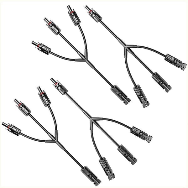 2 par Y-stil Solcellekobling DC1000V FMMM+MFFF Solcellekabelkobling
