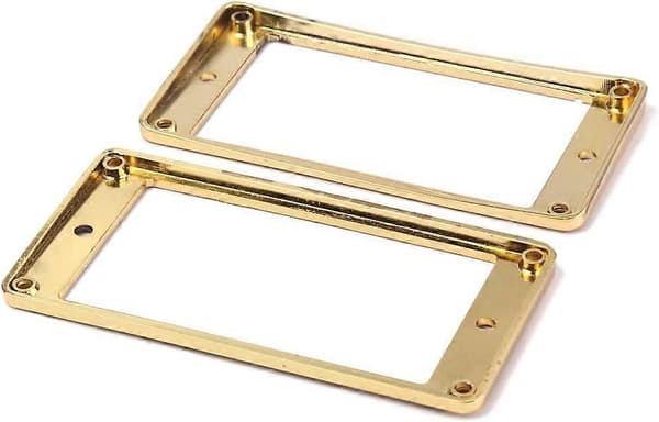 2 st Böjd Botten Humbucker Pickup Ring Set för Gitarrtillbehör, Guld