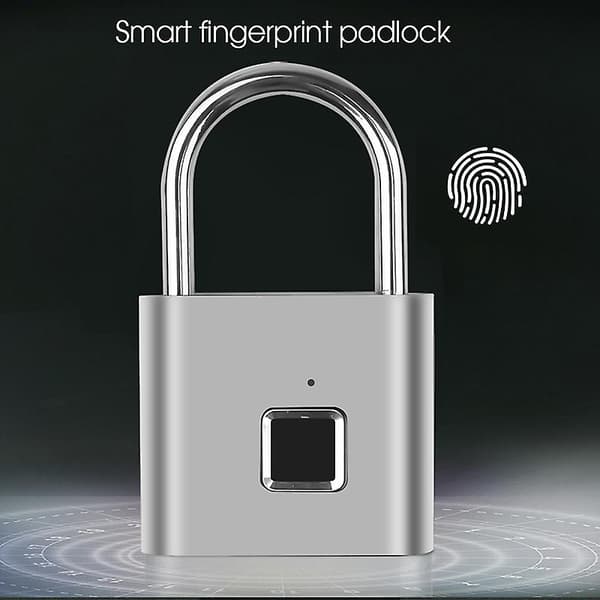 Fingeravtryckslås, bärbart stöldskyddande USB-laddningsbart fingeravtryckslås för skåp, resväskor, ryggsäckar