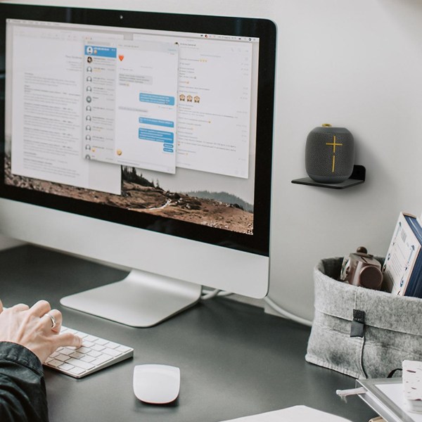2pack vägghylla högtalarställ, akryl väggmonterad display hylla för Bluetooth högtalare, webbkamera, cel