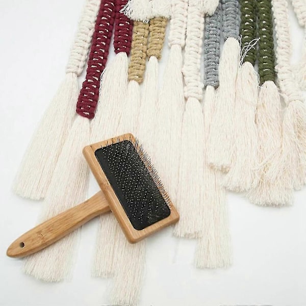Rug Tassel Børste Macrame Teppevev Bomullsrep Vevkamb Kjæledyr Dematting Åpen Knute C Banmo