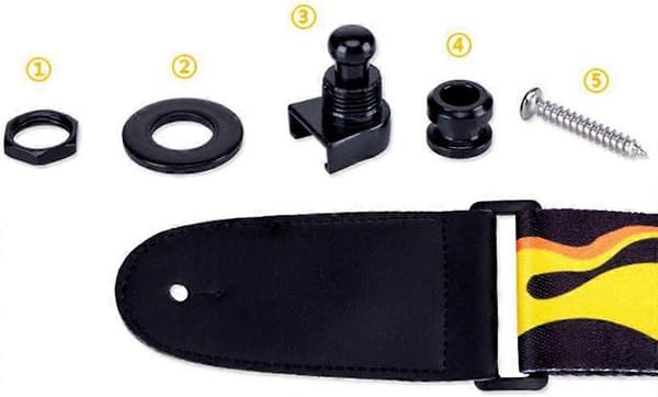 Guitar Strap Locks Sæt 6 Pak Strap Lock Sæt Knapper Sikkerhed Hurtig Udskiftning Strap Dele