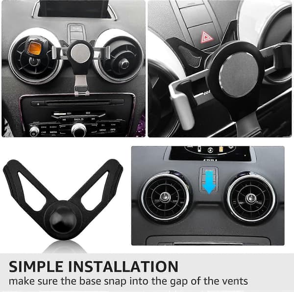 Telefonholder til A1 8x, Nem at Installere Telefonholder 2010 2011 2012 2013 2014 2015 2016 2017 2018 Sportback Tilbehør Gravity Auto Lock Stab