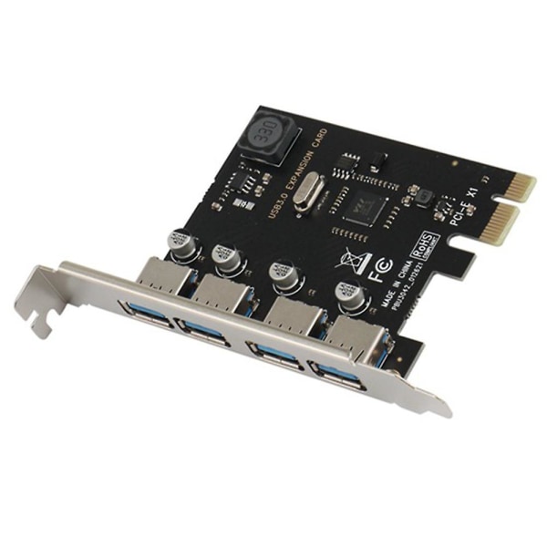 Ssu 4 Port USB 3.0 PCI-e Laajennuskortti PCI Express Pcie USB 3.0 Hub-sovitin 4-portinen Usb3.0 Ohjain