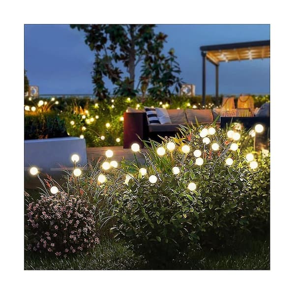 Solcelle Hagelys - 4 Pakning 12 Led Solcelle Firefly Lys Med 2 Lysmodus, Svinger Med Vinden, Vanntett