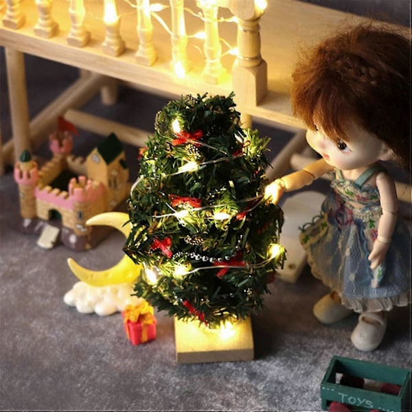WJTG 1/12 Dockskåp Miniatyr LED Ljusslinga för JuldekorationJ