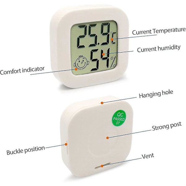 3 Stk. Mini Digitalt Indendørs Termometer Hygrometer Fugtighed Temperatur LCD Display Bluetooth Sensor