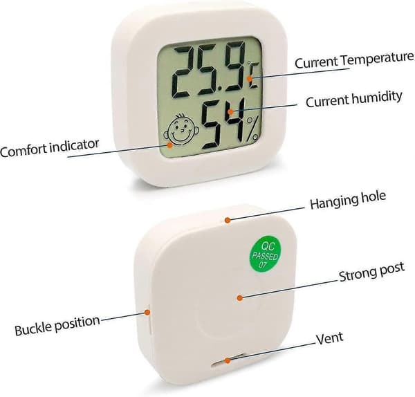 3 stk. Mini Digitalt Innendørs Termometer Hygrometer Fuktighet Temperatur LCD-Skjerm Bluetooth Sensor