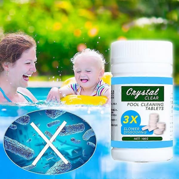 Pool Rense Tabletter - 100 Stk, Langtidsholdbare, Sikre til Swimmingpool