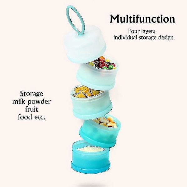 2 stk. Baby Mælkepulver Dispenser 480ml Twist-lock Stabelbar On-the-go BPA-fri Mælkepulver Dispenser Snack Opbevaring
