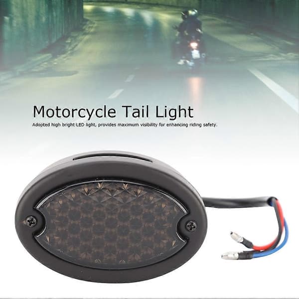 Motorcykel Retro LED Baglygte Indikator Stop Bremse Nummerpladelygte Røget Glas