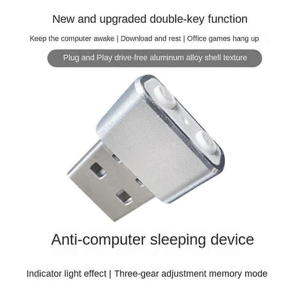 Mouse Jiggler USB Musebeveger med Bryterknapp Anti Datamaskin Dvale Mobil Cursor Tre Spormoduser