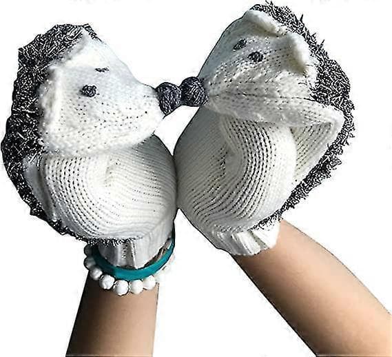 Hæklede Retro Håndlavede Dame Handsker Ensfarvede Efterårsfarve Strikkede Handsker Nitrile1sæt hvid