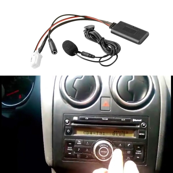 Bil Bluetooth 5.0 Aux-indgang Lydkabel Mikrofon Håndfri Adapter 8-pin stik til Sylphy Tiida Gen