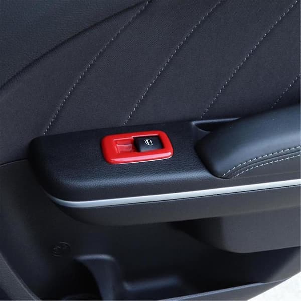 4 st Röda Bil Innerfönster Hiss Trim Strömbrytarpanel Skydd För Ram 2010-2017/Charger Durango 2011-2021