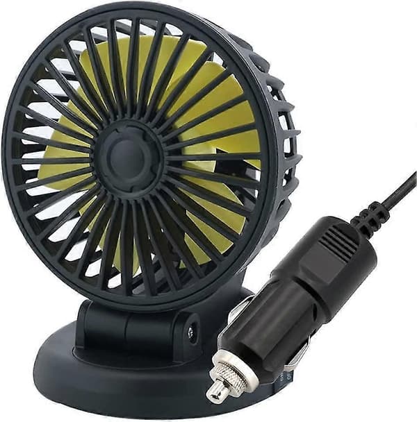 Batteridrevet ventilator, 12V cigarettænder mini ventilator klemme bil køleventilator