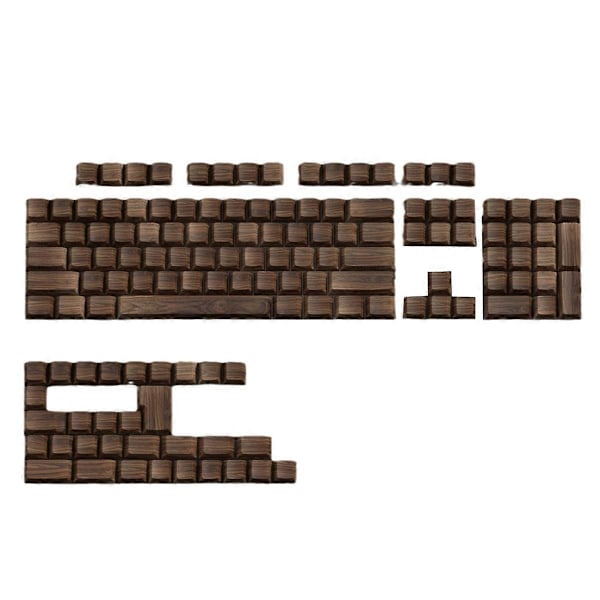 136 Taster Valnøddetræskorn Keycaps Sideprint PBT Keycaps Bagbelyst Cherry Profil til MX Switch Mecha