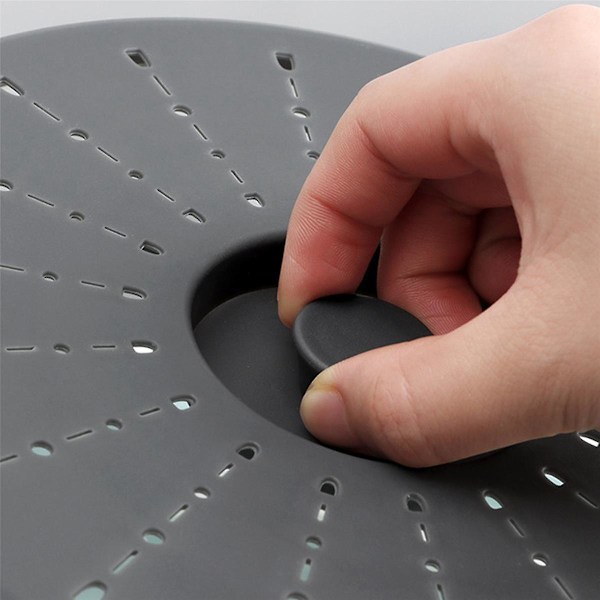 Vented Collapsible Medium Microwave Cover (Charcoal) - Splatter Guard & Colander Kitchen Gadget for