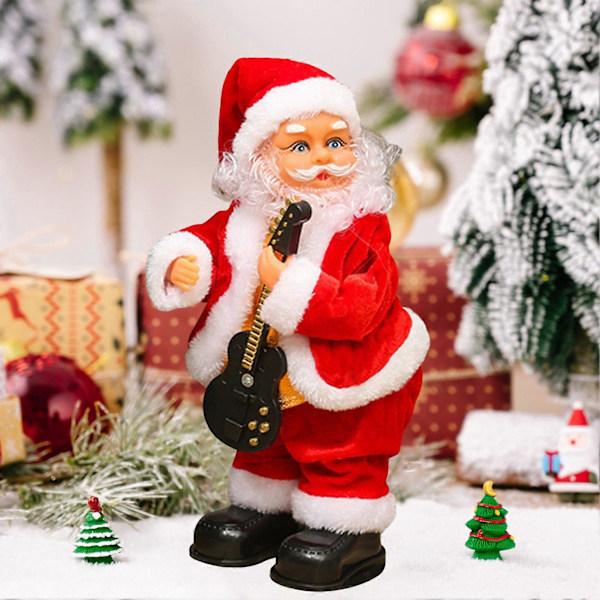 Elektrisk Jultomte-docka Ornament Jul Festlig Semester Dekoration Plastdocka Skrivbordsfigur för Hem Kontor