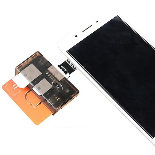 4-slot Adapter Multi- Reader Mini Sim Nano Med kontrolkontakt til /android