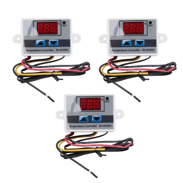 3 stk Xh-w3001 Digital LED Temperaturregulatormodul Digital Termostatbryter Elektronisk Termo