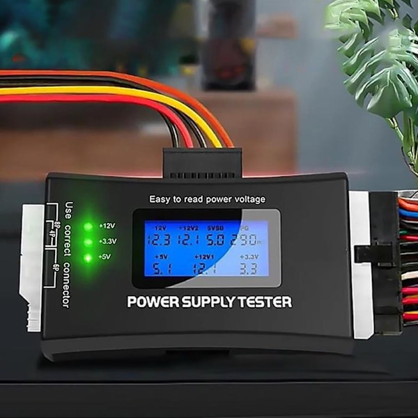 Nätaggregat Testare Multifunktionell LCD Digital Display Noggrann Snabbkontroll Hög Precision PG Automatisk Alarm 20/24 Pin PC Chassi Nätaggregat Mätare