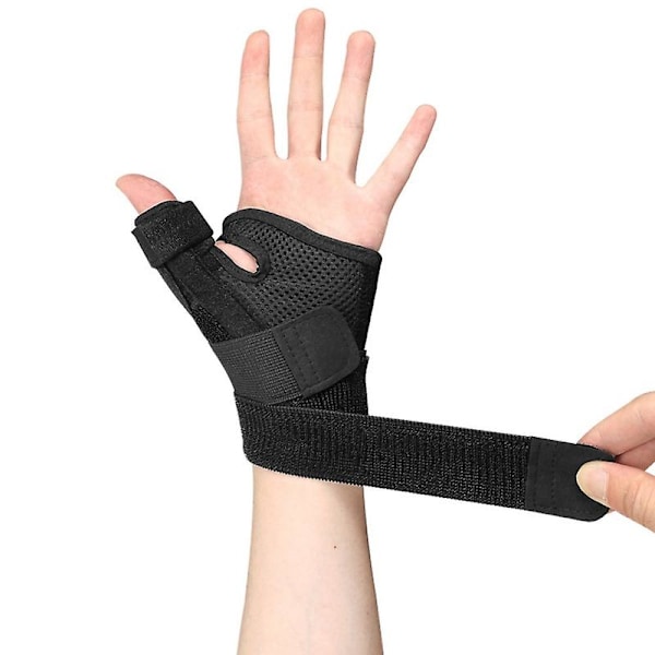 Håndledsstøtte Tommelfinger Forstuet Brud Skinne Håndled Hånd Immobilisator Håndledssene Skede Trigger Tommelfingre Beskytter Genoptræning - Sort
